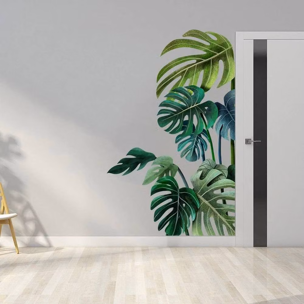 PAWNORA Tropical Leaf Print Adhesive Wall Sticker in Green, W: 30 cm, H: 90 cm – 4
