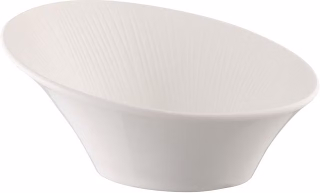 Belleek Living Erne Striped Porcelain Serving Bowl in White