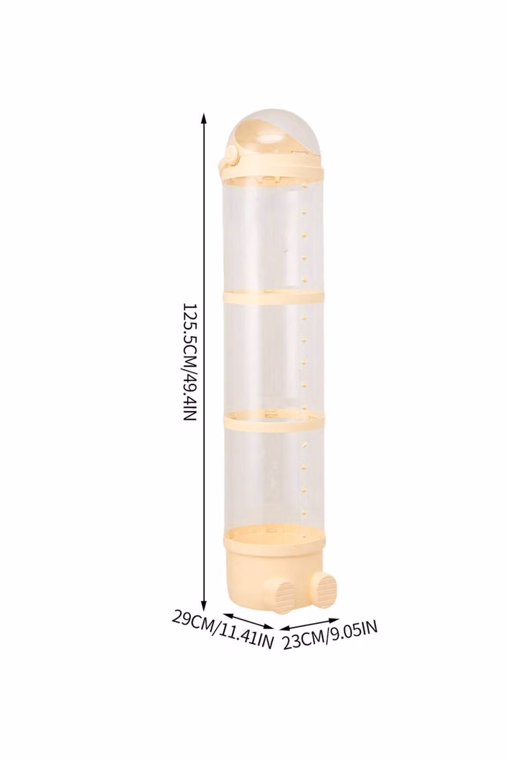 Living and Home Vertical Toy Storage Tube Organiser in Transparent and Beige Plastic with String Lights – 2