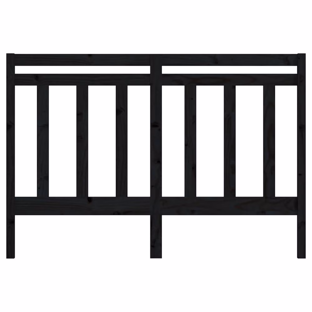 Berkfield Home Beautiful Black Solid Pine Wood Bed Headboard W/D/H: 126 x 4 x 100 cm – 3