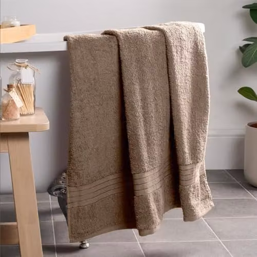 OHS Luxury Brown Cotton Terry Bath Sheet