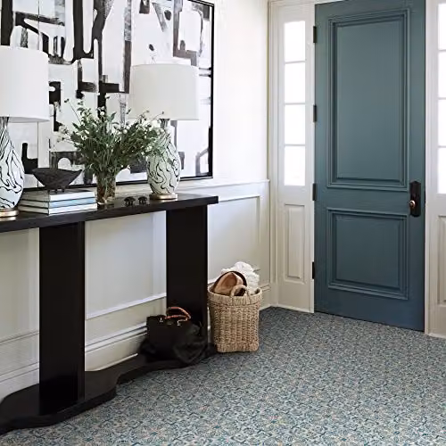 WallPops FP2477 Fontaine Blue Peel and Stick Mediterranean Style Floor Tiles, Set of 10, W/D/H: 30.48 x 30.48 x 0.25 cm – 3