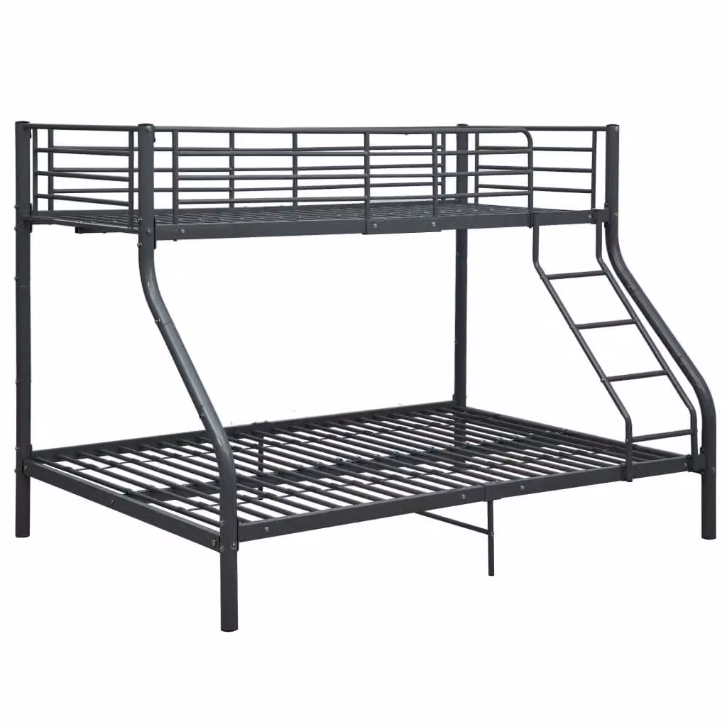 Berkfield Home Black Metal Bunk Bed Frame W: 140 cm, D: 200 cm – 1