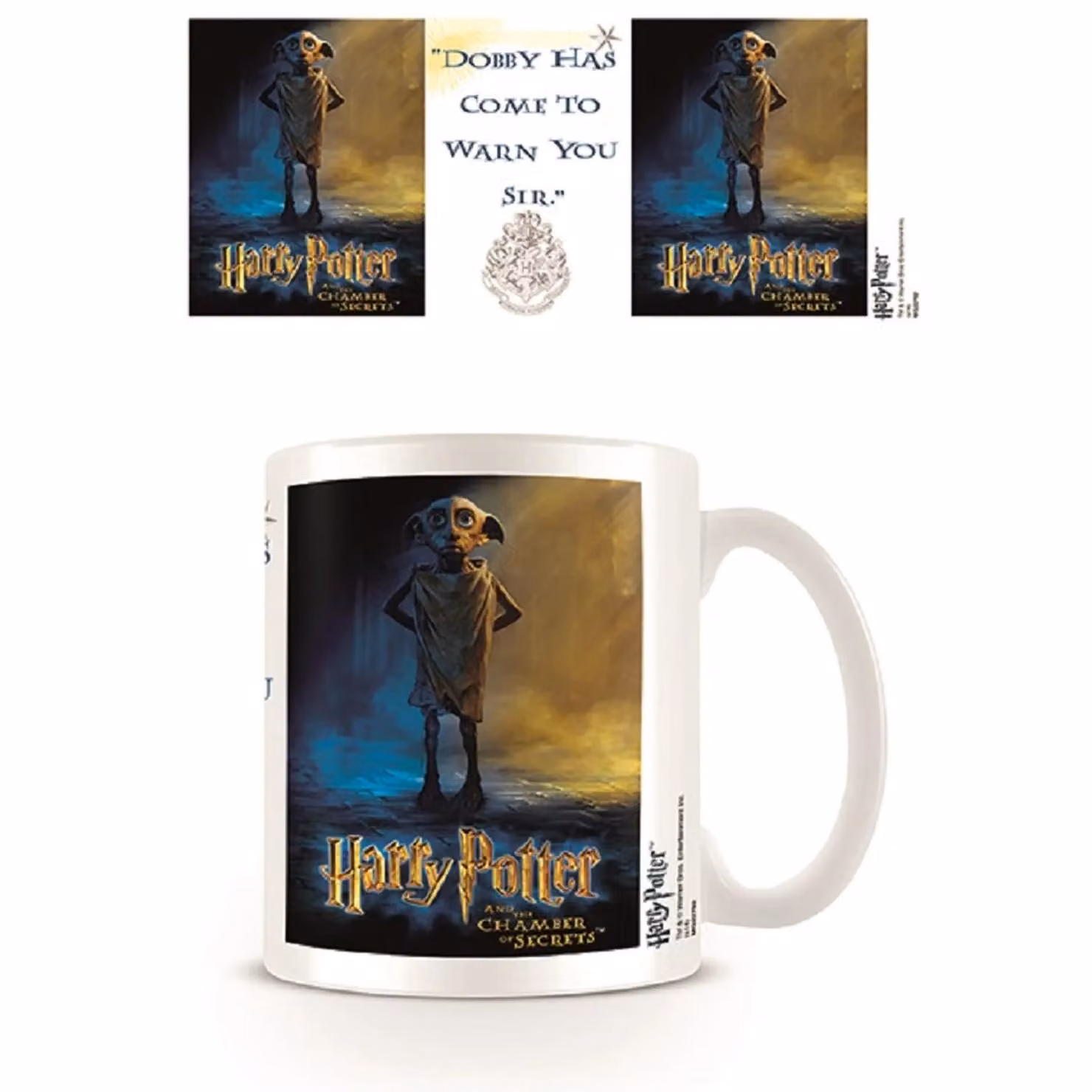 Harry Potter Warning Dobby Ceramic Mug in White and Yellow – 2