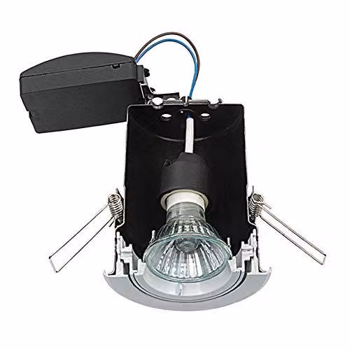 Loops IP65 Bathroom Recessed Ceiling Downlight in Silver, GU10 Dimmable LED Compatible Spotlight – 2