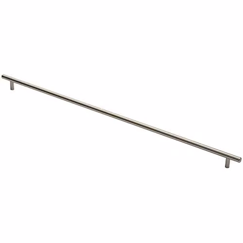 Loops Round T-Bar Cabinet Pull Handle in Brushed Silver, Fixing Centres: 608 mm, W/D/H: 66.8 x 1.2 x 60.8 cm