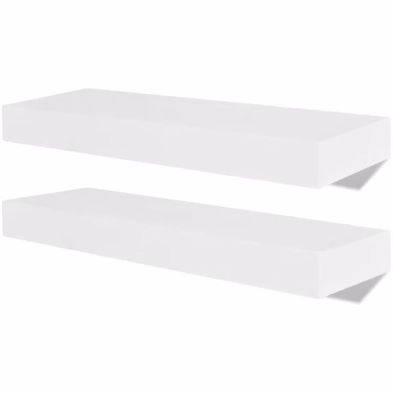 Berkfield Home Set of 4 White Wall Mounted MDF Shelves, 40 cm