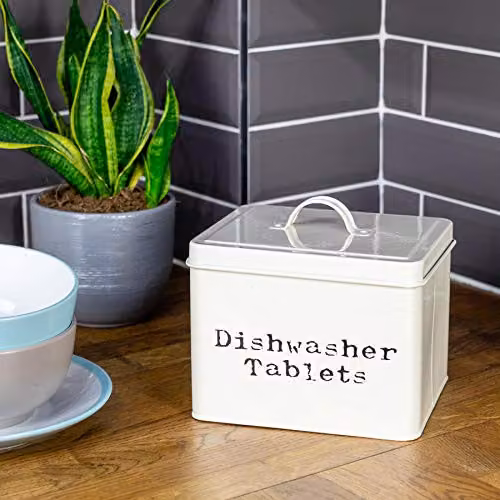 Harbour Housewares Dishwasher Tablet Storage Tin in Beige – 2