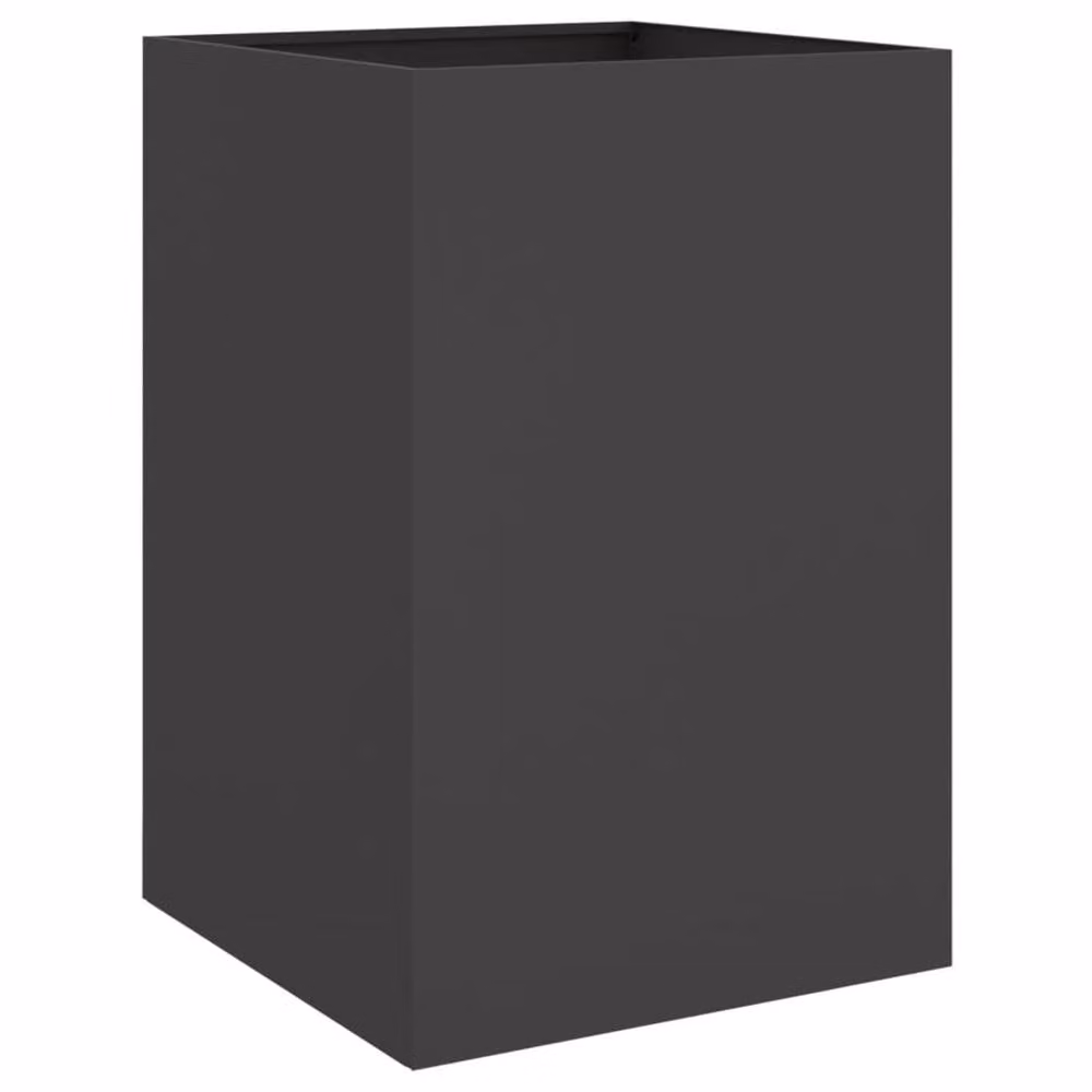 Berkfield Home Steel Planter Tub, Black, W/D/H: 52 x 48 x 75 cm – 2