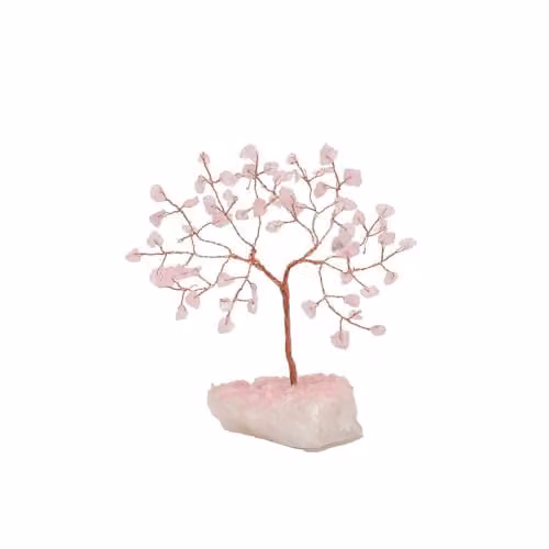 Widdop and Co Serenity Sophia Gemstone Tree Ornament in Pink, White and Multicolour, Height: 13 cm
