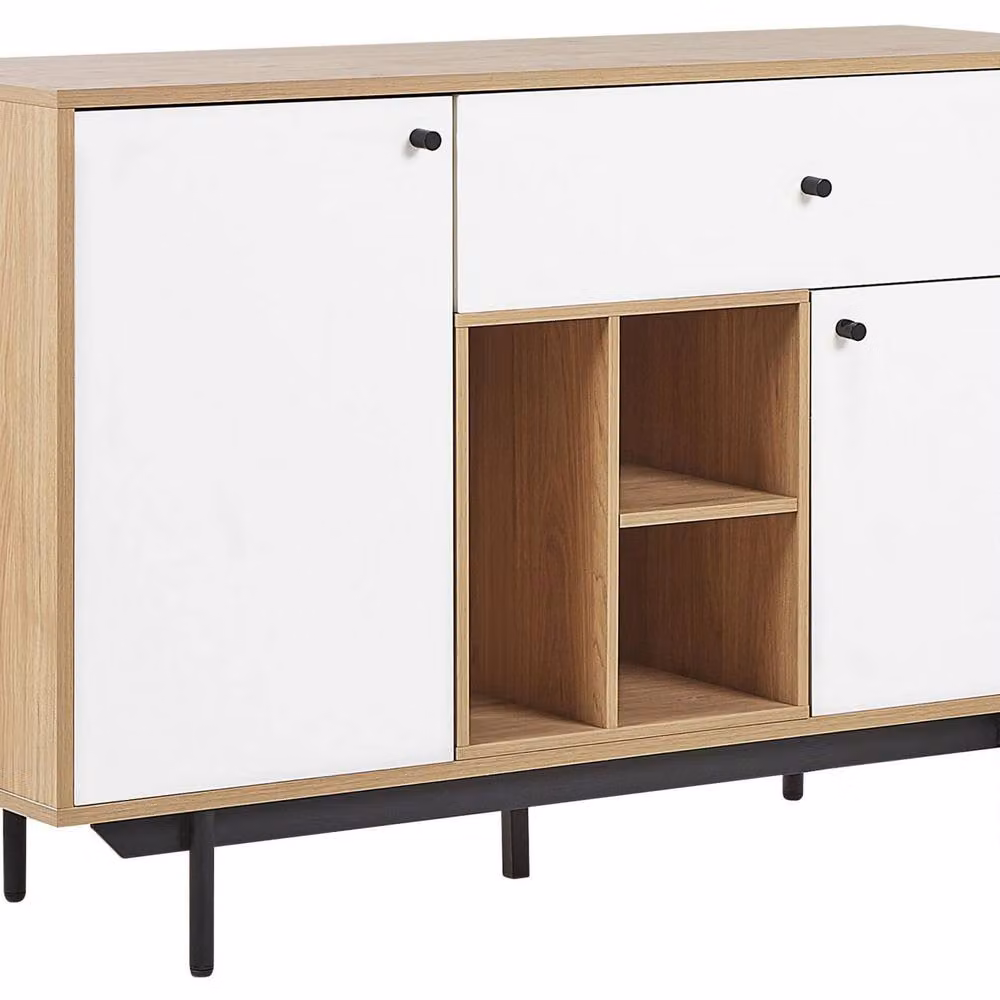 Wyld and Coco Retro Sideboard in Brown and White Wood – 2