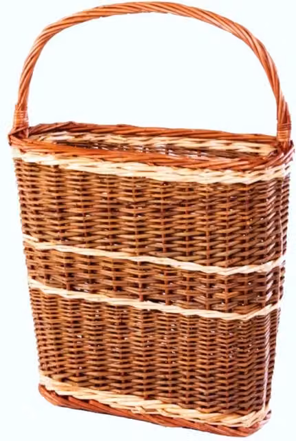 Red Hamper WB015/HOME Wicker Oval Bottle Picnic Basket Carrier in Red and Brown