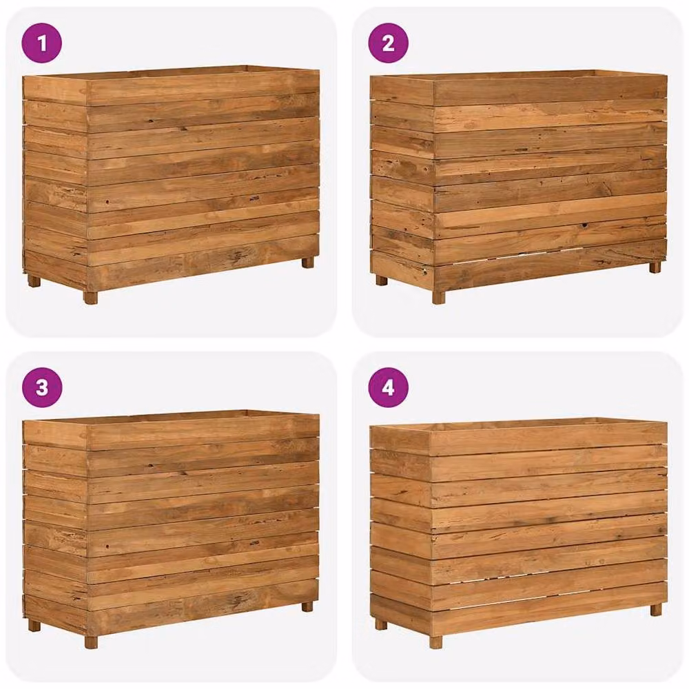 Berkfield Home Raised Bed in Brown Solid Wood and Steel, W/D/H: 100 x 40 x 72 cm – 4
