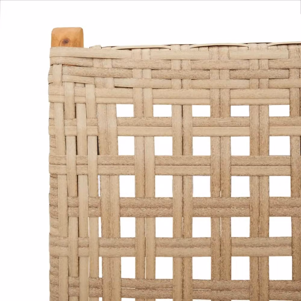 Berkfield Home Set of 2 Beige Garden Chairs in Solid Acacia Wood and Poly Rattan – 3