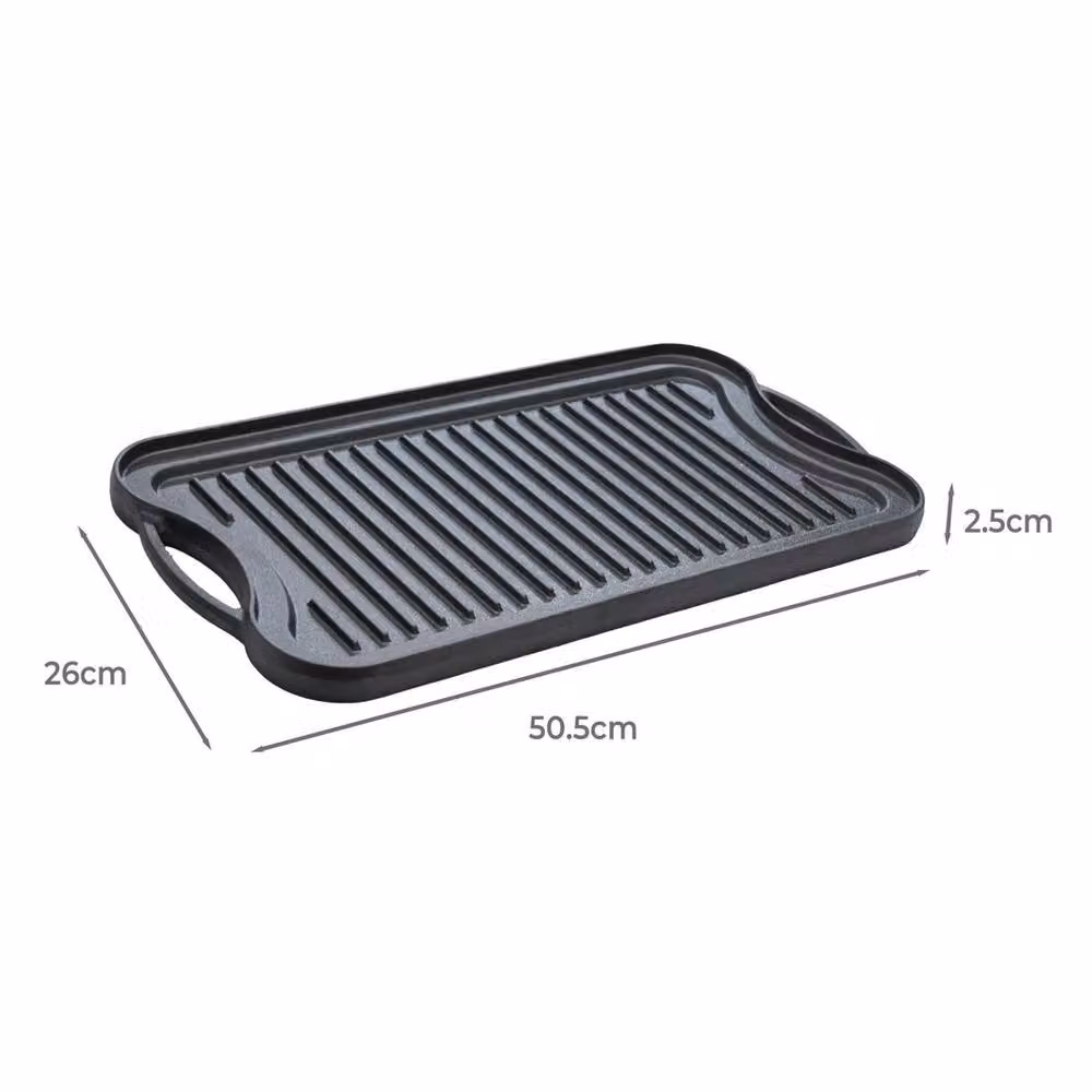 Toque Reversible Cast Iron Griddle Plate and Non-Stick Grill Skillet in Black – 4