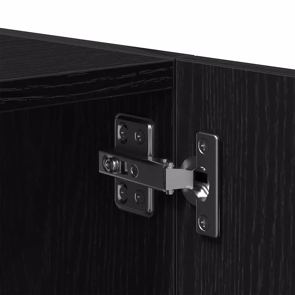 Berkfield Home Black Oak Wall Mounted Cabinet with Hinged Doors, W: 80 cm, D: 40 cm, H: 39 cm – 5