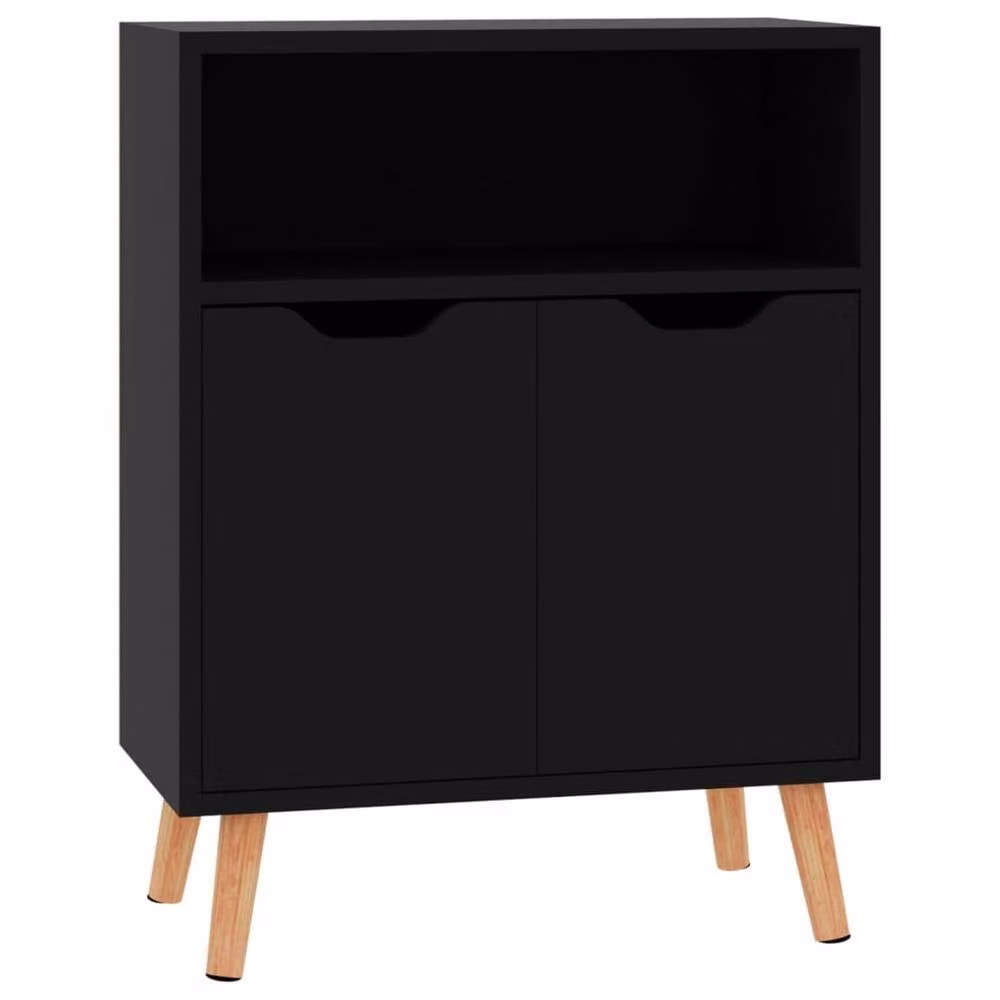 Berkfield Home High Gloss Black Sideboard in Engineered Wood W/D/H: 60 x 30 x 72 cm – 3