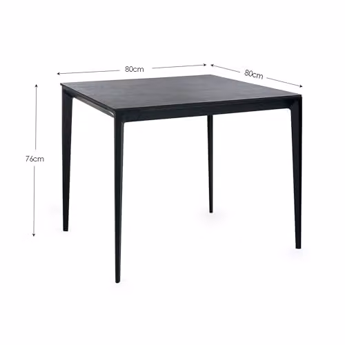 Julian Bowen Miami Square Ceramic Stone Top Dining Table in Grey, W/D/H: 80 x 80 x 76 cm – 2