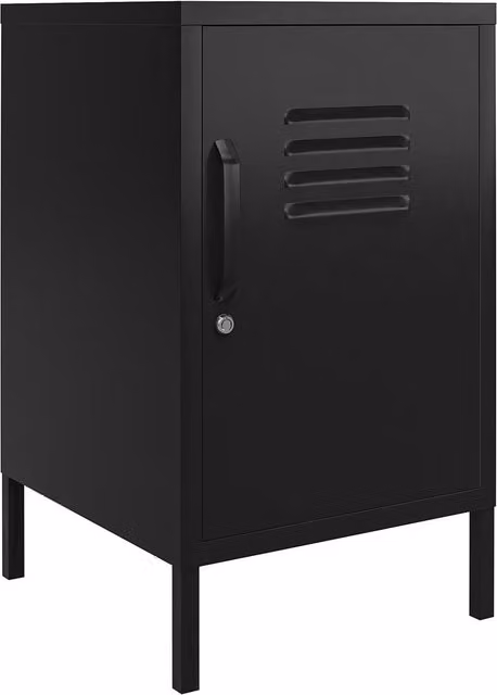 Systembuild Mission District Industrial End Table in Black Metal