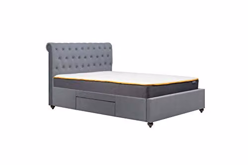 Birlea Marlow Grey Velvet Upholstered Storage Bed Frame with Drawers, W/D/H: 200 x 180 x 228.46 cm – 5