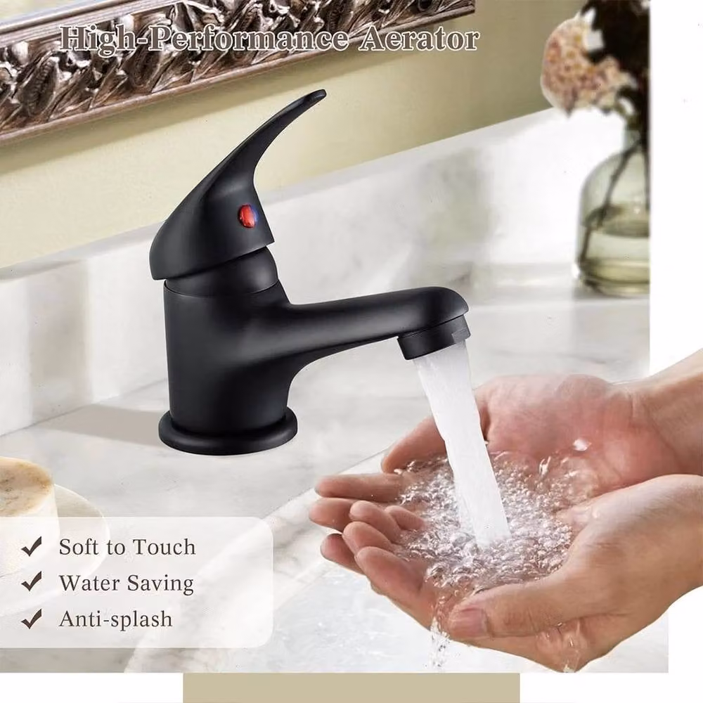 Kelvenix Matt Black Waterfall Basin Mixer Tap Single Lever Brass Bathroom Sink Tap – 3
