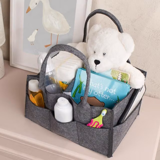 OHS Baby Nappy Caddy Organiser in Grey