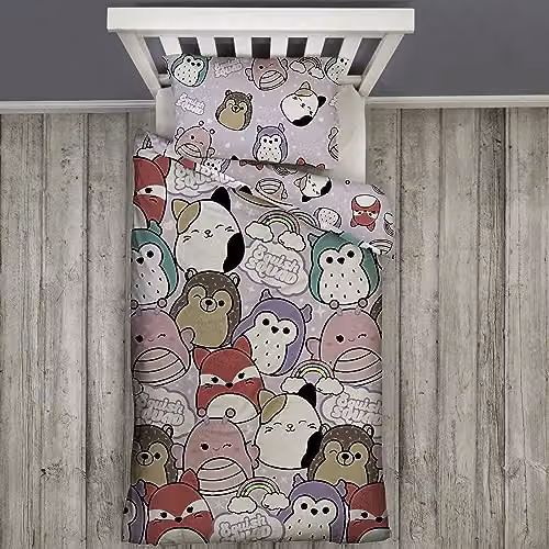 Character World Squishmallows Reversible Polyester Single Duvet Cover and Pillowcase Set, Multicolour, W/D/H: 135 x 200 cm – 2