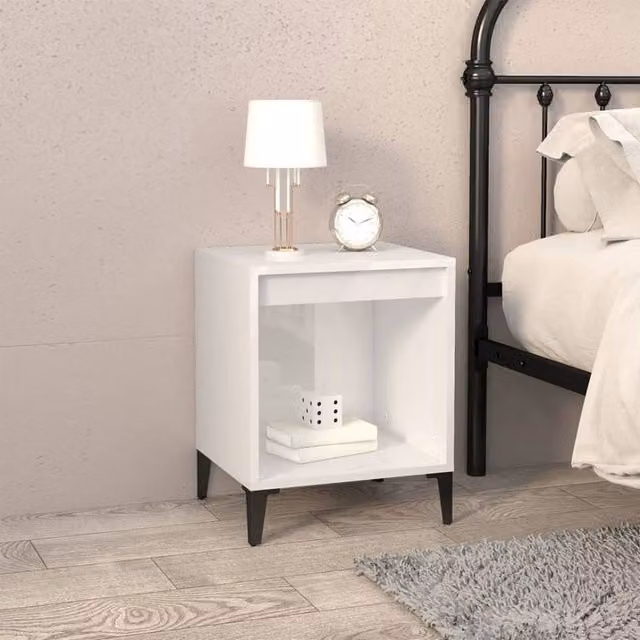 Berkfield Home Elegant Bedside Cabinets, 2 Piece Set, High Gloss White, W/D/H: 40 x 35 x 50 cm – 1