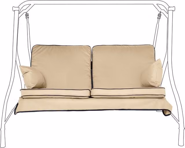 Gardenista Outdoor Garden Swing Seat Cushion Hammock in Beige