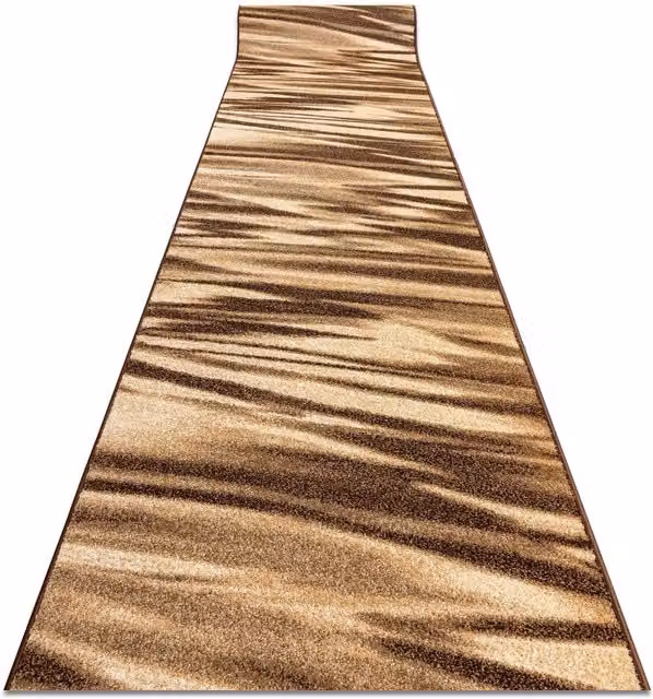 RugsX Heat-Set Fryz Abstract Runner in Brown, W/D/H: 90 x 190 cm
