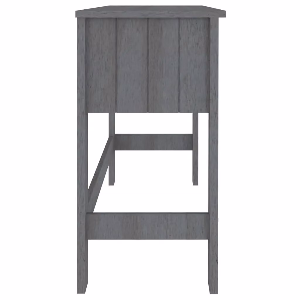 Berkfield HAMAR Writing Desk in Dark Grey Solid Wood Pine, W/D/H: 110 x 40 x 75 cm – 3