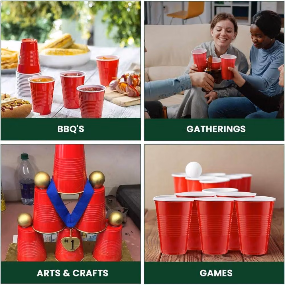 ECONX Red Disposable Plastic Party Cups, 12oz, 50 Pieces – 6
