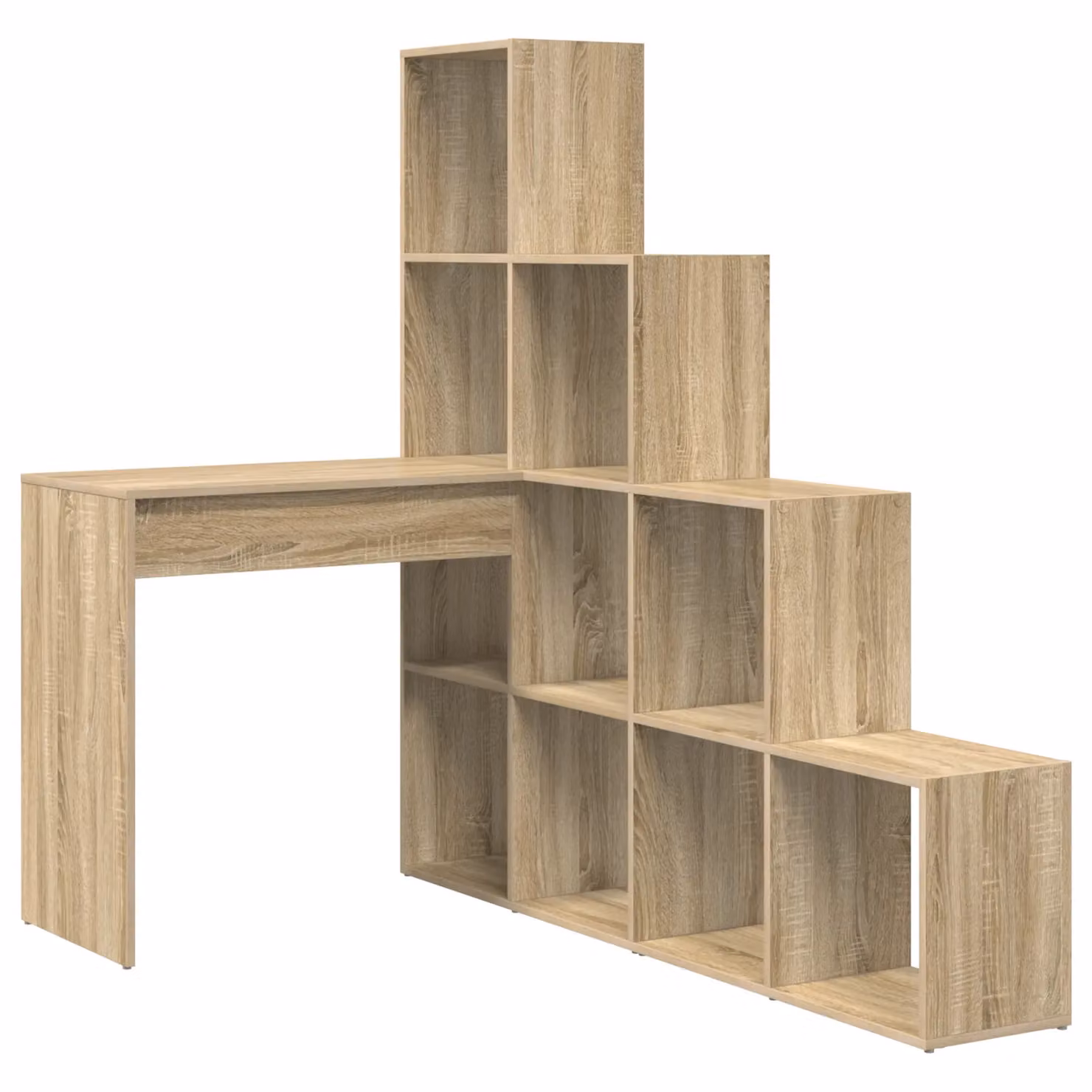 Berkfield Home Corner Desk with Storage Shelf in Sonoma Oak and Brown, W/D/H: 149.5 x 101.5 x 149.5 cm – 2