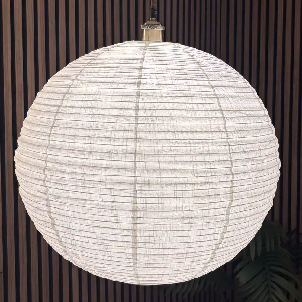 CGC Lighting Sybil Handmade White Linen Large Round Globe Easy Fit Lampshade – 3