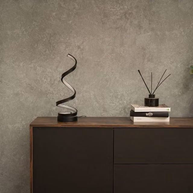 ValueLights Infinity Modern Single Twist Integrated LED Table Lamp in Matte Black