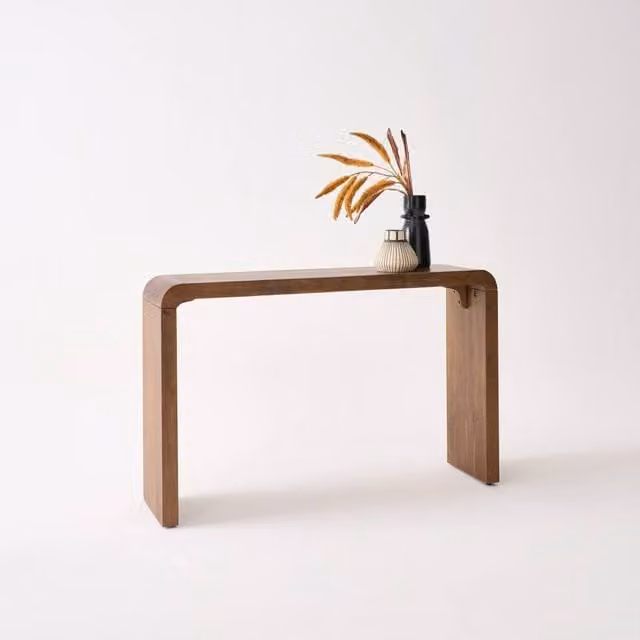 sweeek Exotic Acacia Wood Console Table in Dark Brown, W: 120 cm, D: 22 cm, H: 40 cm