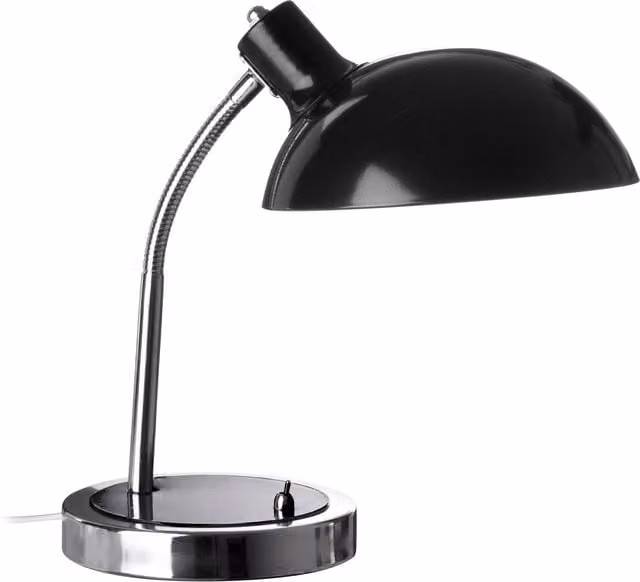 Interiors by Premier Osvaldo Adjustable Metal Tabletop Desk Lamp in Black and Chrome