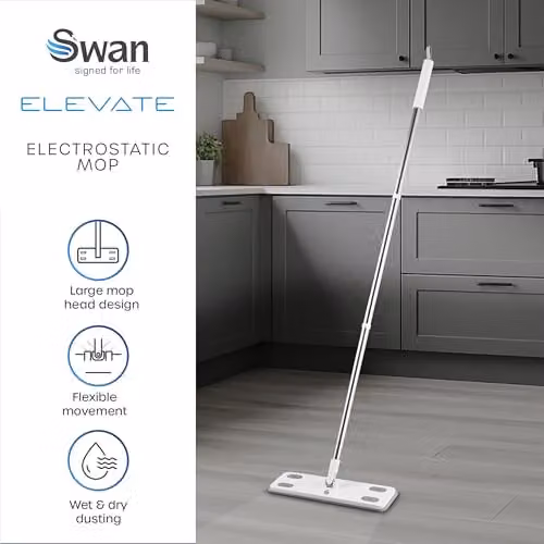 Swan Elevate Electrostatic Mop Floor Cleaner Starter Kit, White – 2
