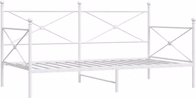 Berkfield Home Metal Day Bed in White, W: 107 cm, L: 203 cm