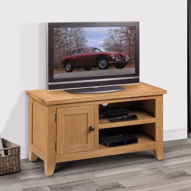 Julian Bowen Astoria Waxed Oak 1 Door TV Cabinet W/D/H: 90 x 40 x 50 cm – 2