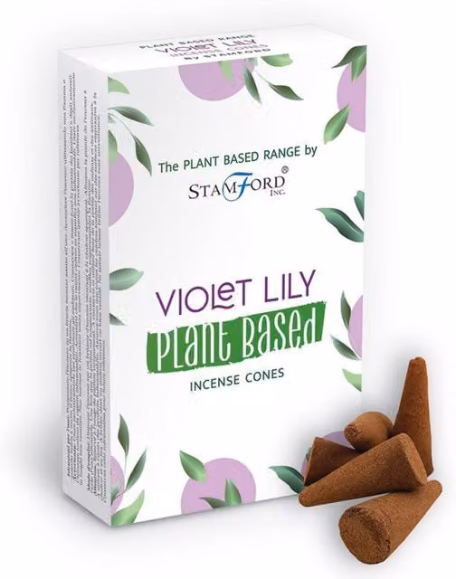 Stamford Plant Based Natural Incense Cones Violet Lilly White