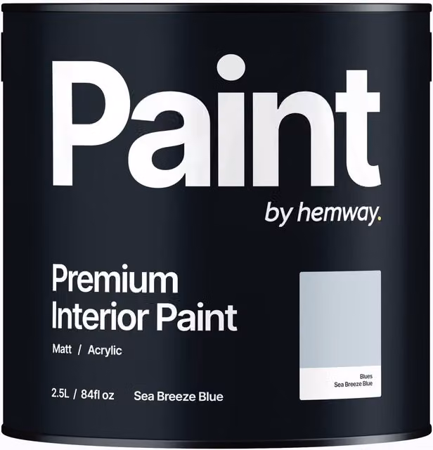 Hemway Matt Acrylic Interior Dispersion Paint in Blue, 2.5L