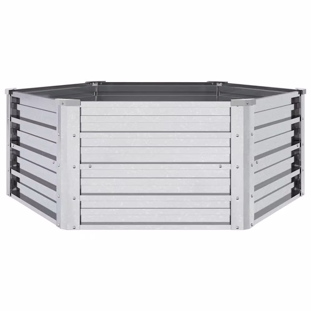 Berkfield Home Garden Silver Galvanised Steel Raised Bed – 3