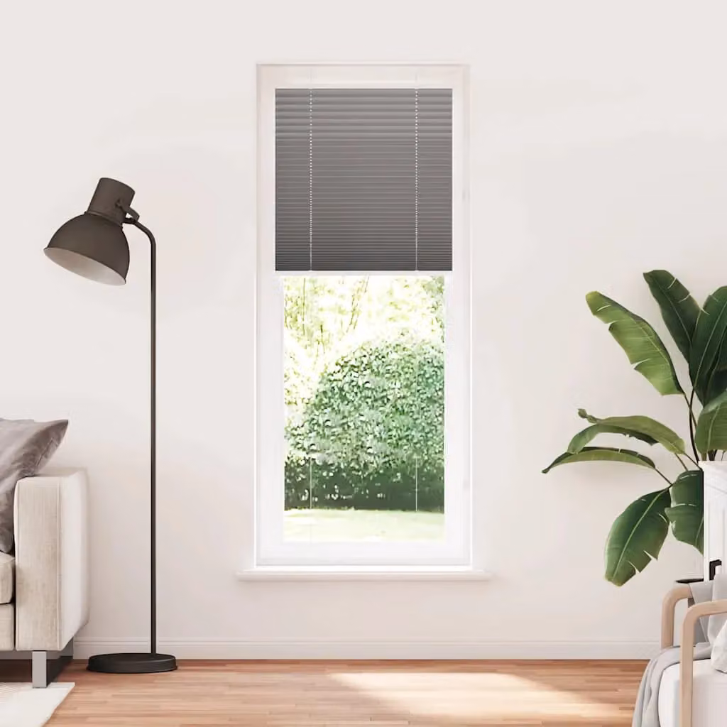 Berkfield Home Single Pleat Fabric Blind in Anthracite and Black, W: 75 cm, H: 200 cm – 2