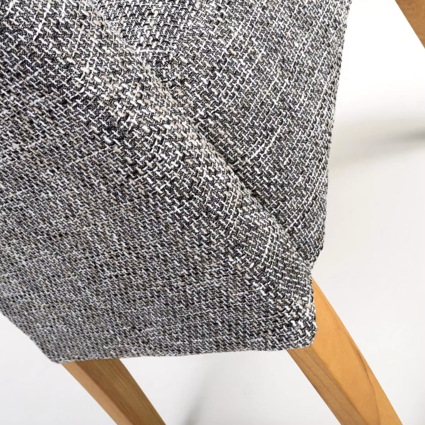 Shankar Karta Scroll Back Grey Tweed Dining Chair Set of 2 – 3