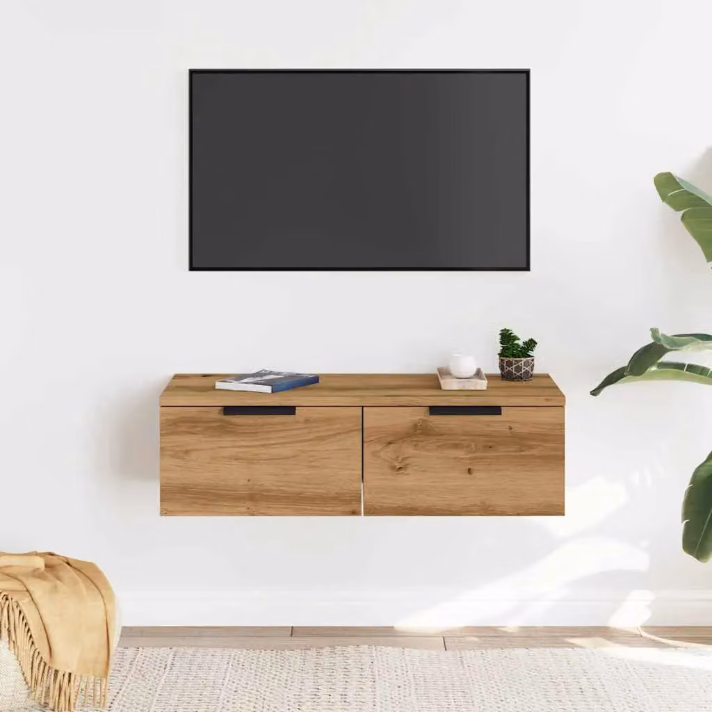 Berkfield Home Wall Mounted Cabinet in Old Wood Brown, W: 68 cm, D: 30 cm, H: 20 cm – 2