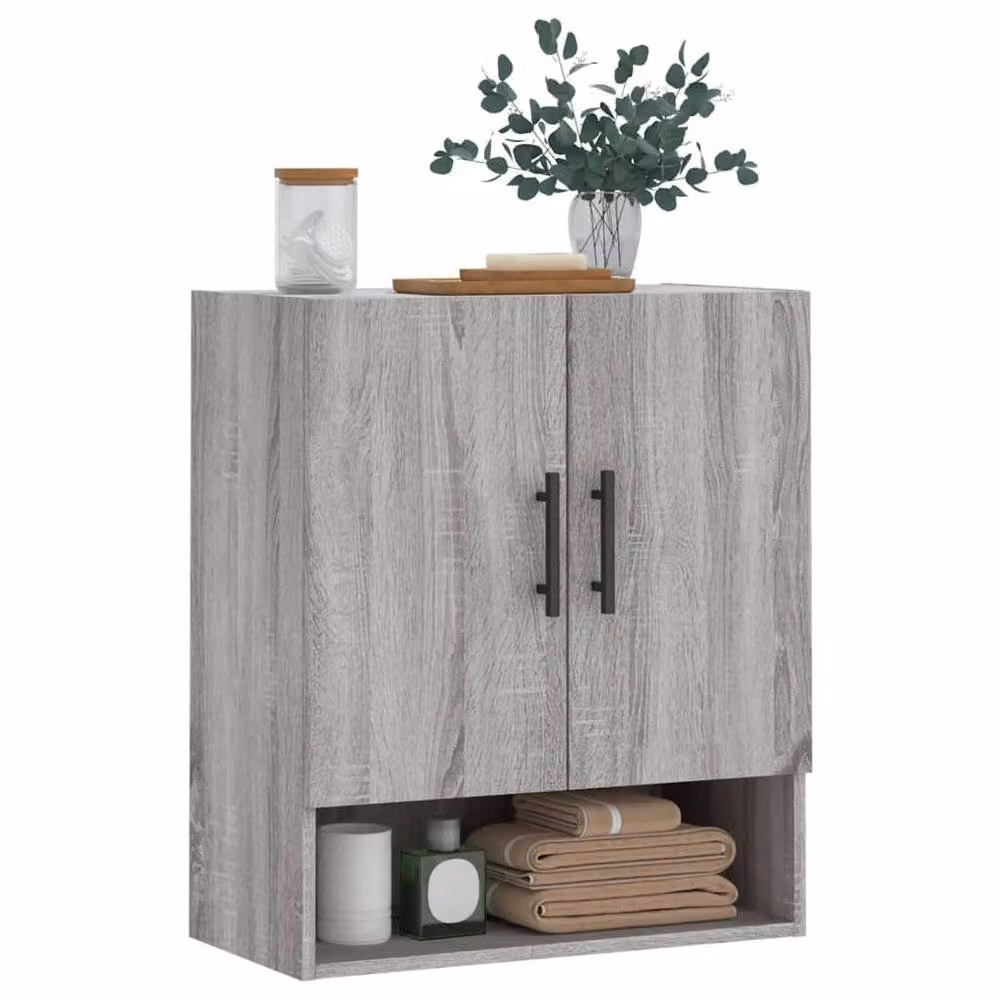 Berkfield Home Wall Cabinet in Grey Sonoma, W/D/H: 60 x 31 x 70 cm – 2