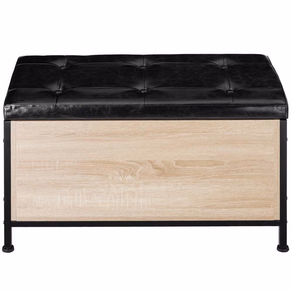 tectake Calico Storage Bench in Light Oak and Brown – 10