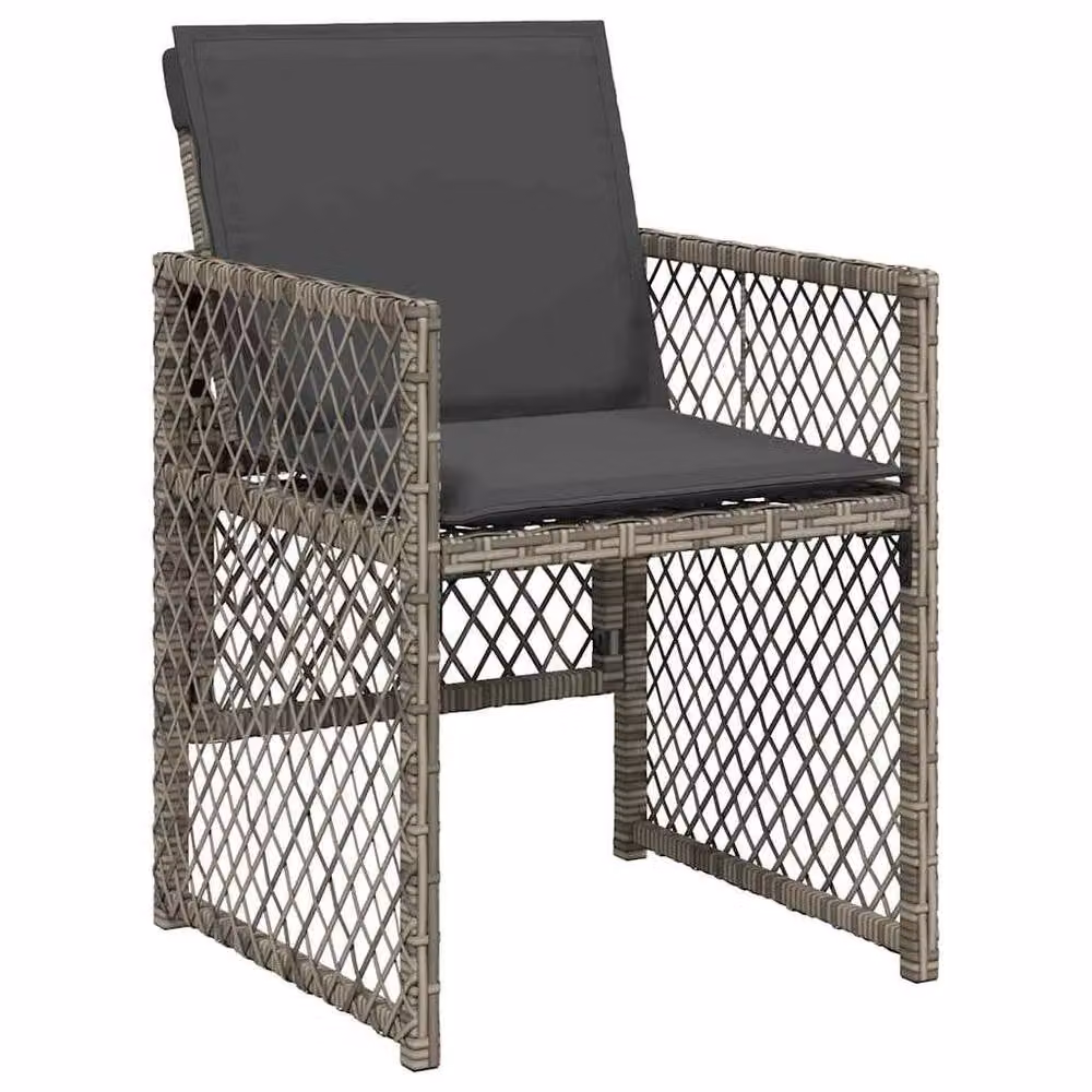 Berkfield Home 13 Piece Grey Poly Rattan Garden Dining Set with Acacia Wood Accents – 3