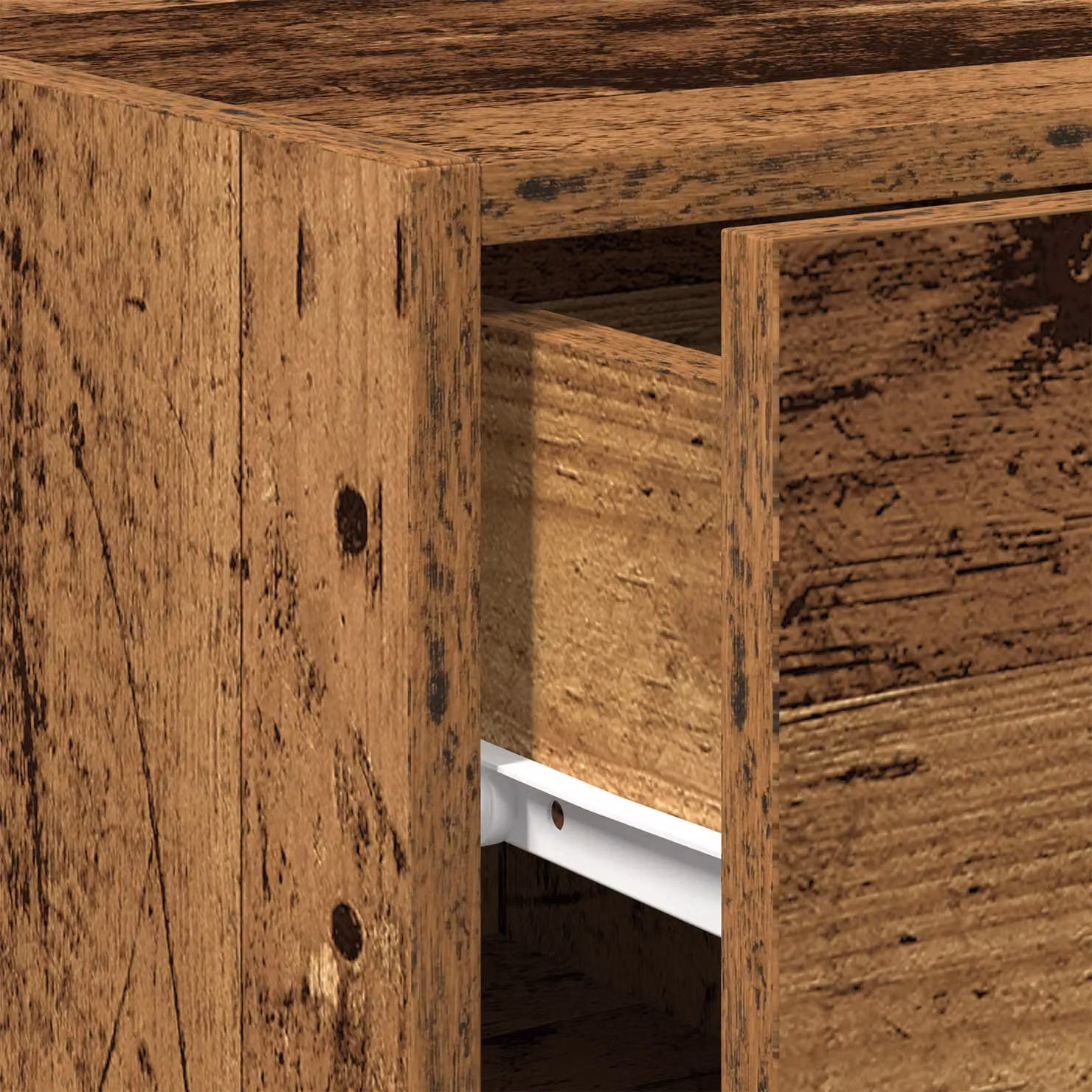 Berkfield Home Rustic Old Wood Sideboard in Brown, W/D/H: 93 x 42.5 x 30 cm – 4